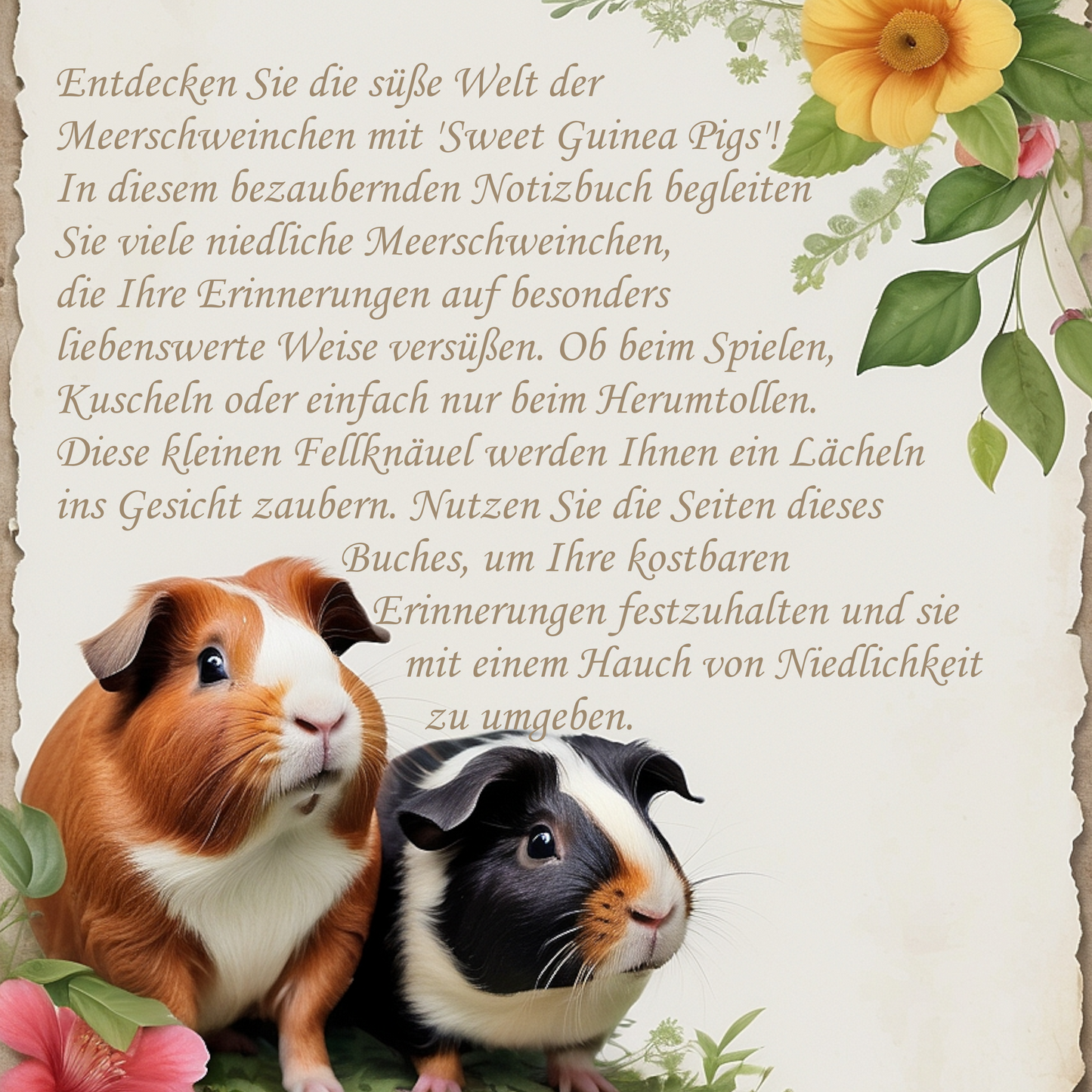 Illustriertes Notizbuch | Motiv Sweet Guinea Pigs | DIN A5 Hardcover | 160 Seiten