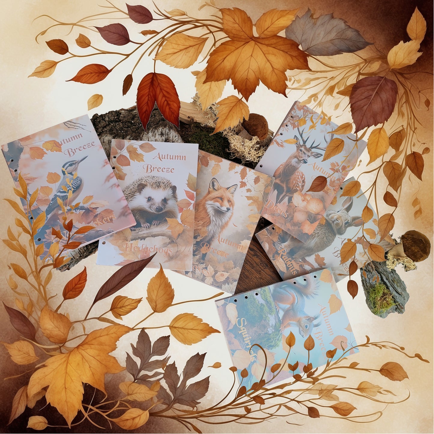Autumn Breeze Ringbucheinlagen | Motiv-Inlays Reh | 50 Seiten | DIN A5/A6