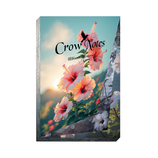 Crow Notes – Hibiscus Flowers | Notizblock mit Hibiskusblüten | 40 Blatt | DIN A5