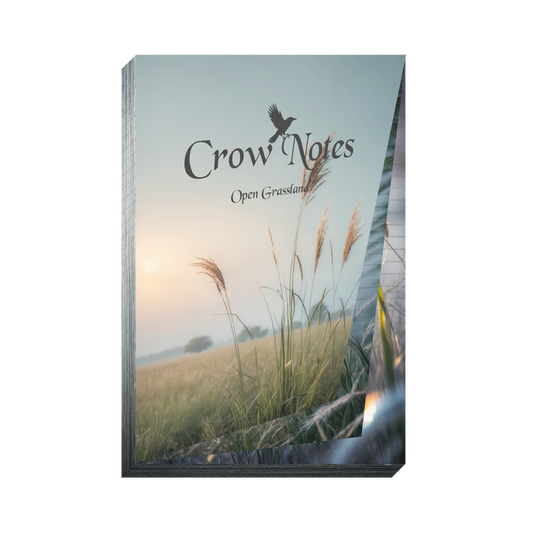 Crow Notes – Open Grassland | Notizblock mit Graslandschaften | 40 Blatt | DIN A5
