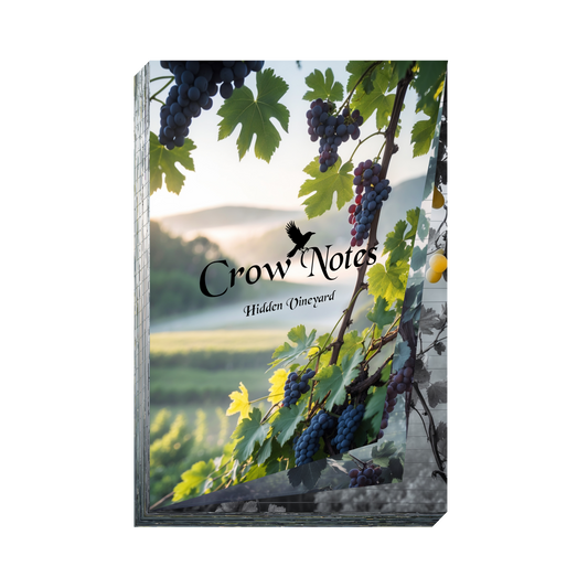 Crow Notes – Hidden Vineyard | Notizblock mit Weinbergen | 40 Blatt | DIN A5