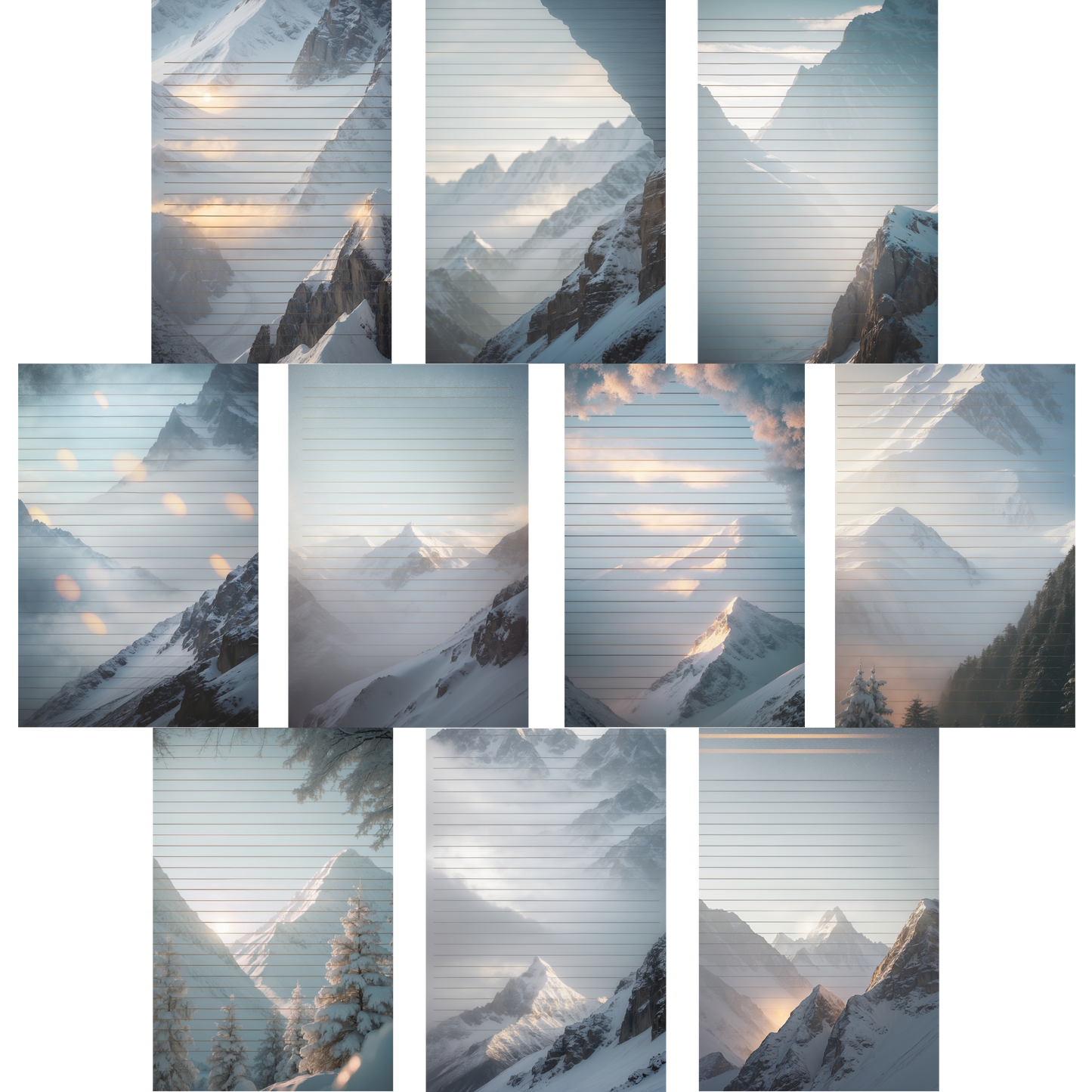 Notizblock | DIN A5 | Crow Notes – Snowy Peaks