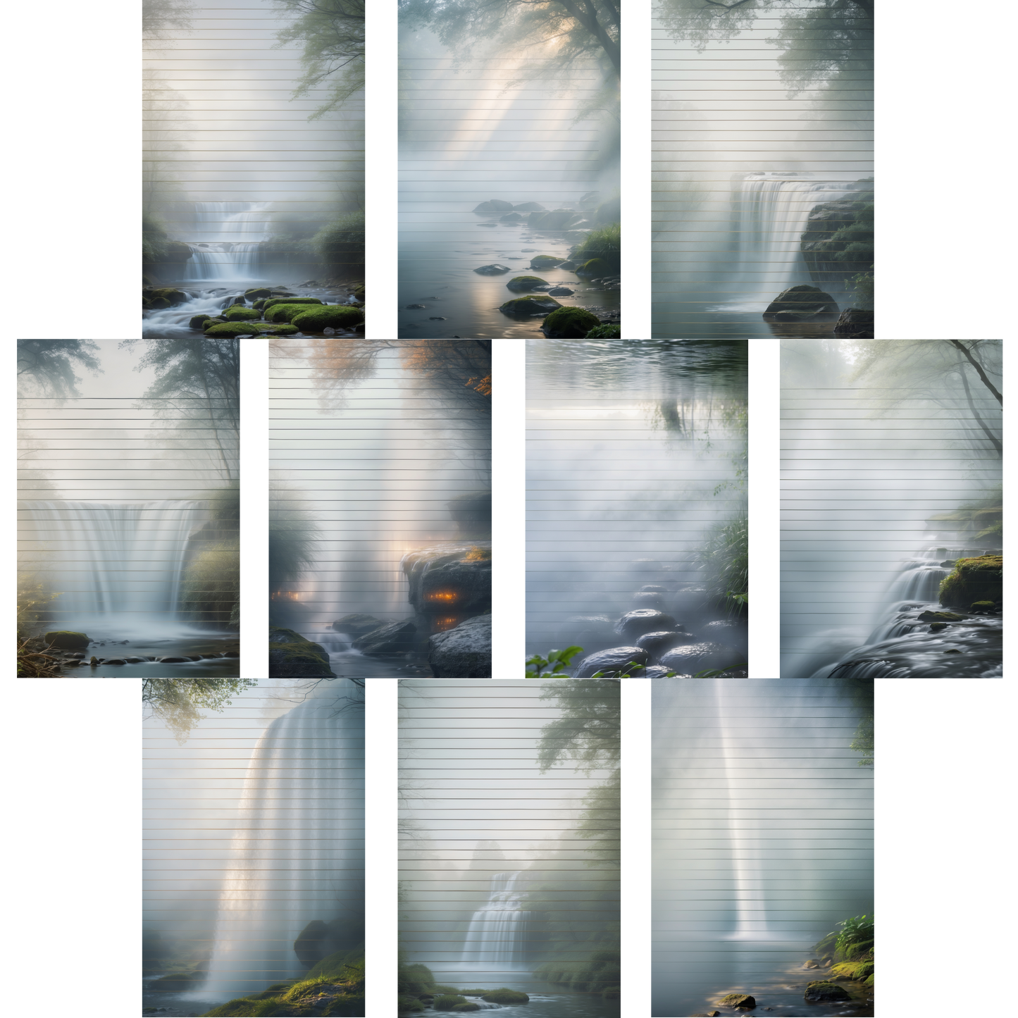 Notizblock | DIN A5 | Crow Notes – Misty Waterfalls