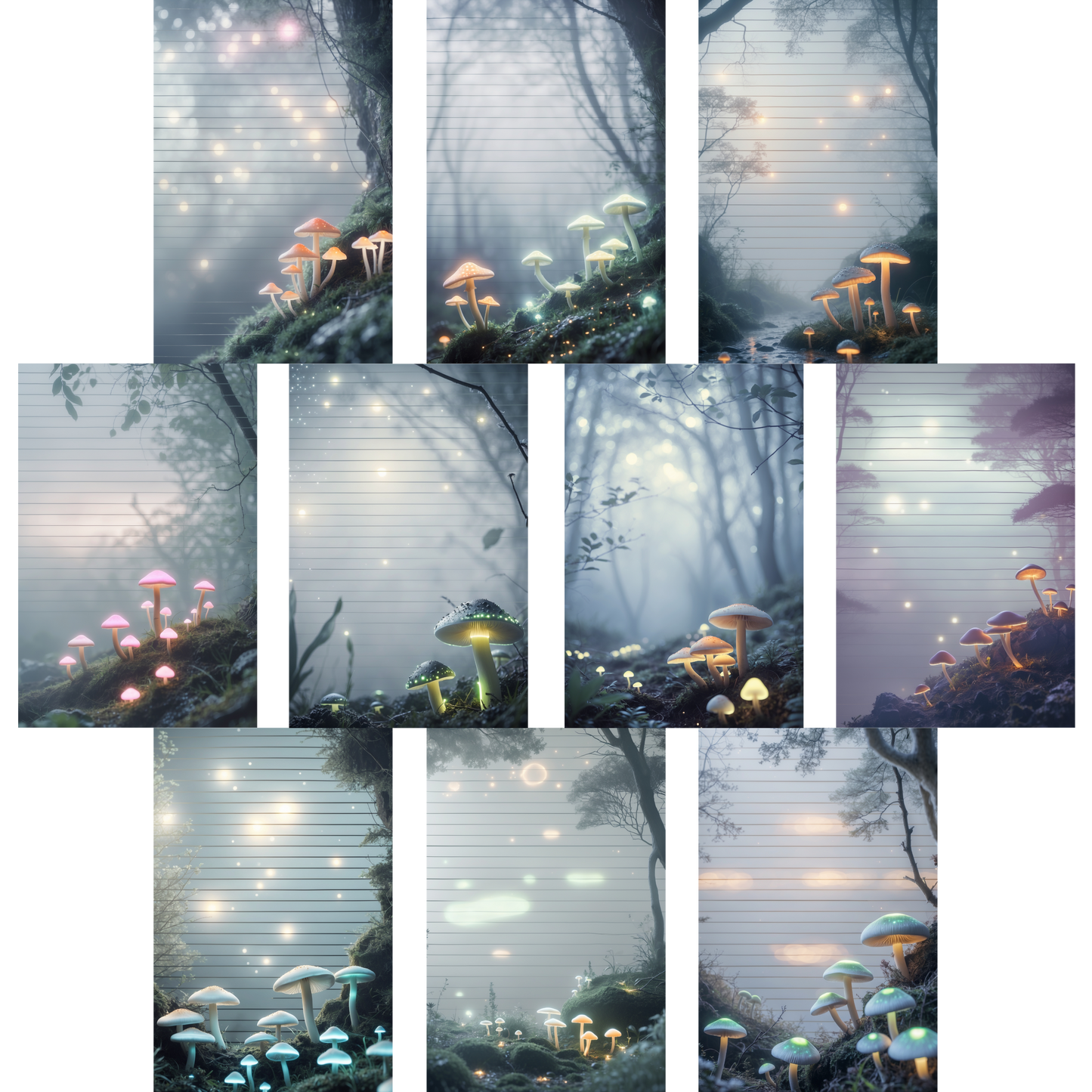 Notizblock | DIN A5 | Crow Notes – Glowing Mushrooms
