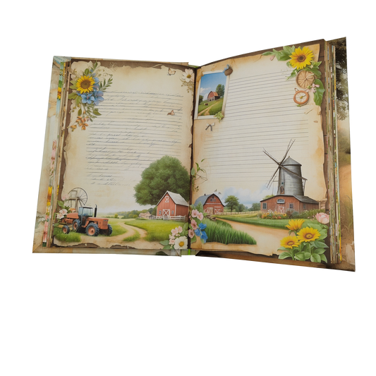 Illustriertes Notizbuch | Motiv Beautiful Farmlife | DIN A5 Hardcover | 160 Seiten