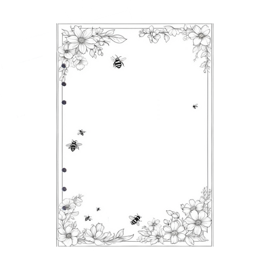 DIN A5 Ringbucheinlagen 6-fach Lochung mit Motiv | Bild Biene 1