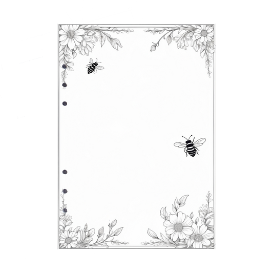 DIN A5 Ringbucheinlagen 6-fach Lochung mit Motiv | Bild Biene 3