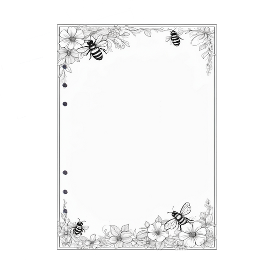 DIN A5 Ringbucheinlagen 6-fach Lochung mit Motiv | Bild Biene 9