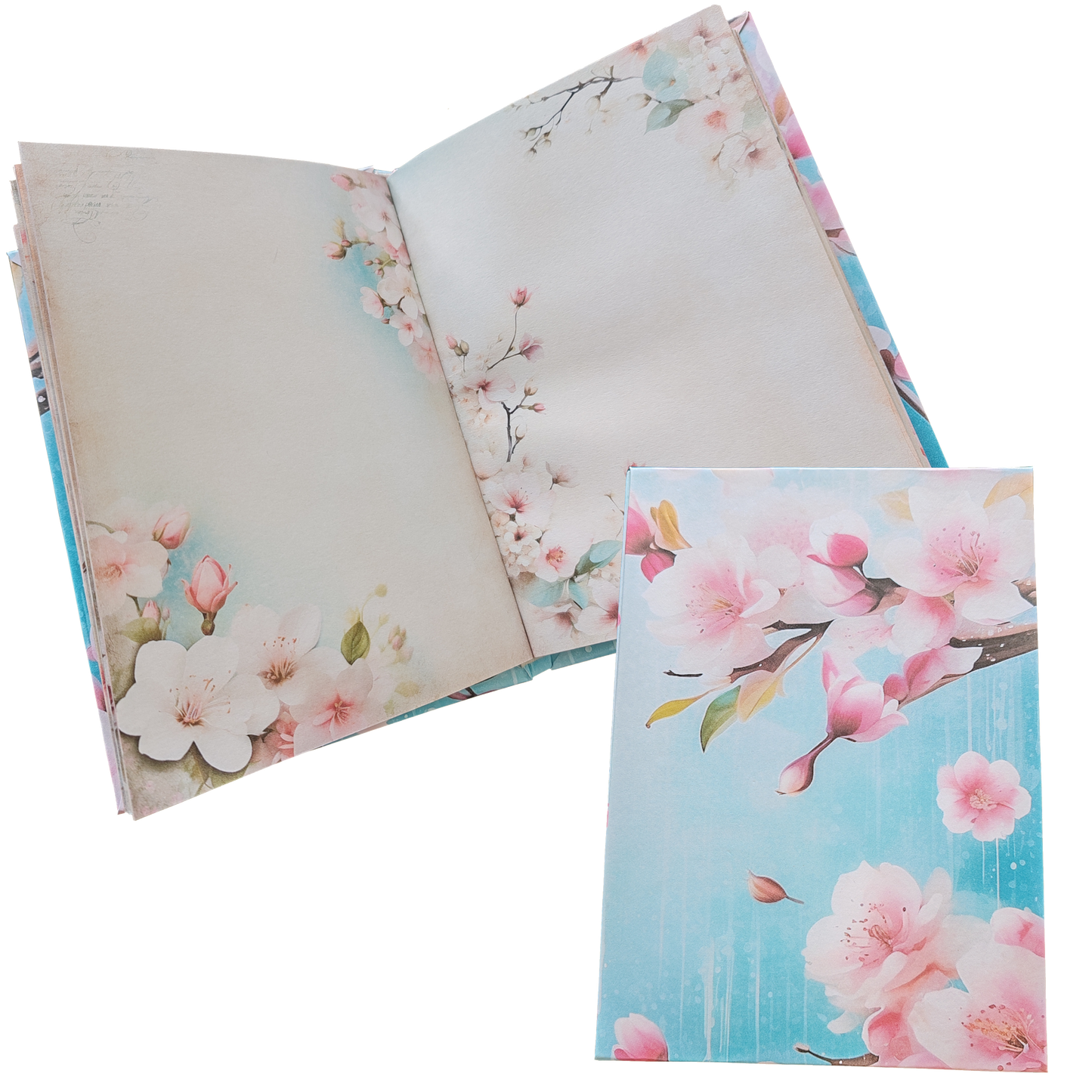 Illustriertes Notizbuch | Motiv Blossom Rain | DIN A5 Hardcover | 160 Seiten
