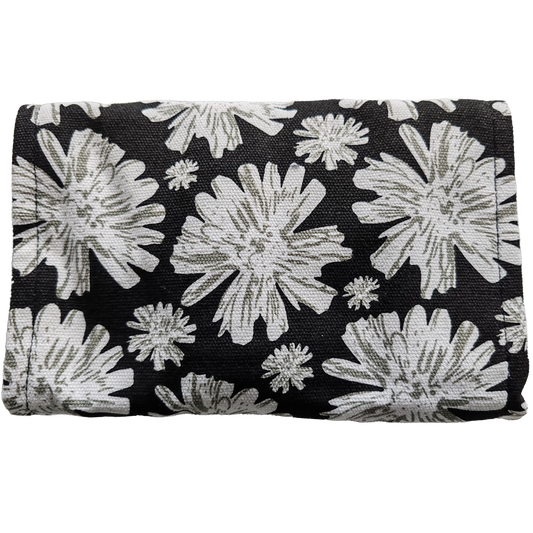 Federmäppchen | Blumen-Design | Canvas | 48 Stiftplätze | Einrollbar