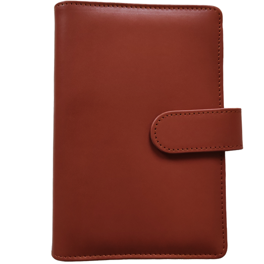 Personal Size / DIN A6 Ringbuch | Ringbinder Braun | 6-Ring-Mechanik