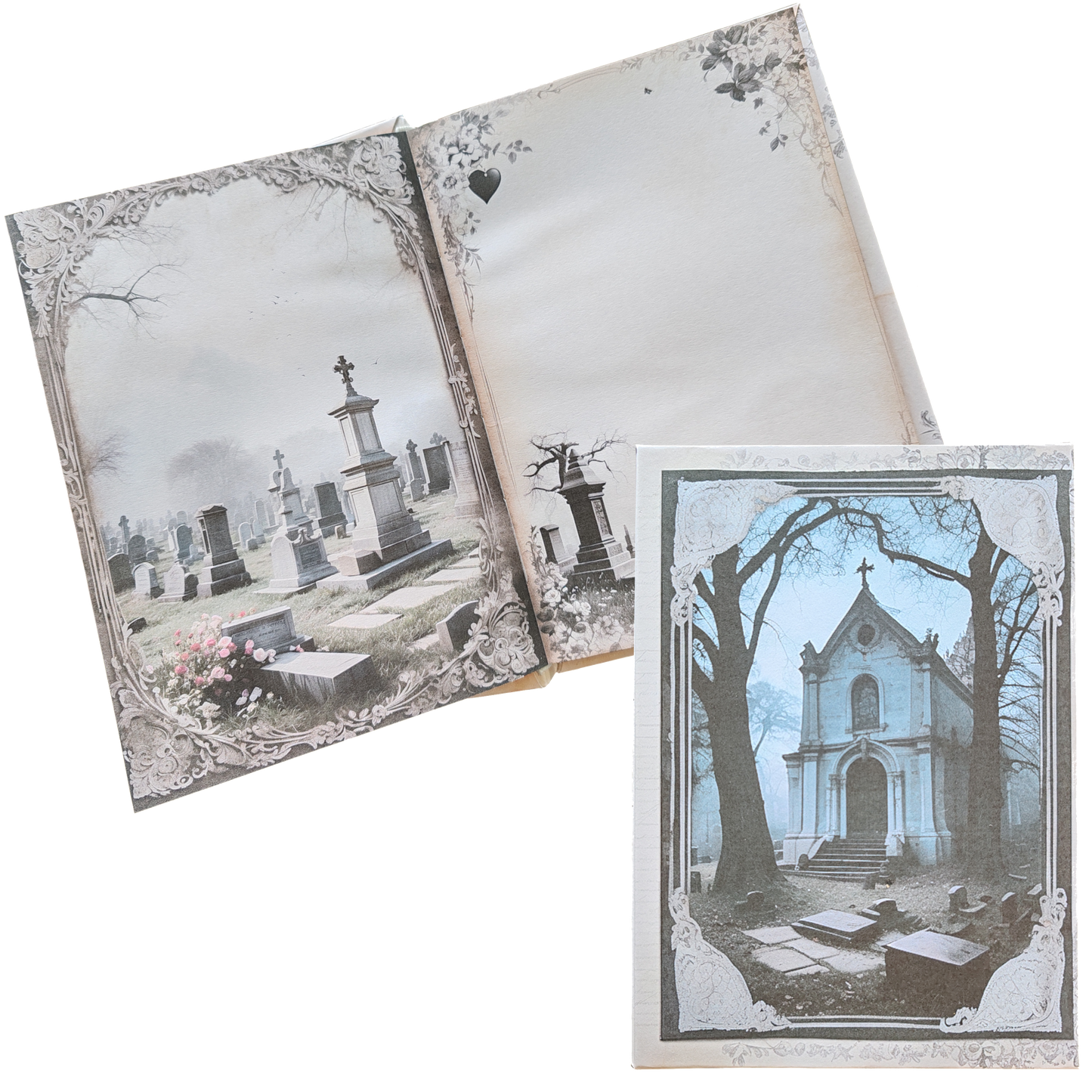 Illustriertes Notizbuch | Motiv Cemetery of Love | DIN A5 Hardcover | 160 Seiten