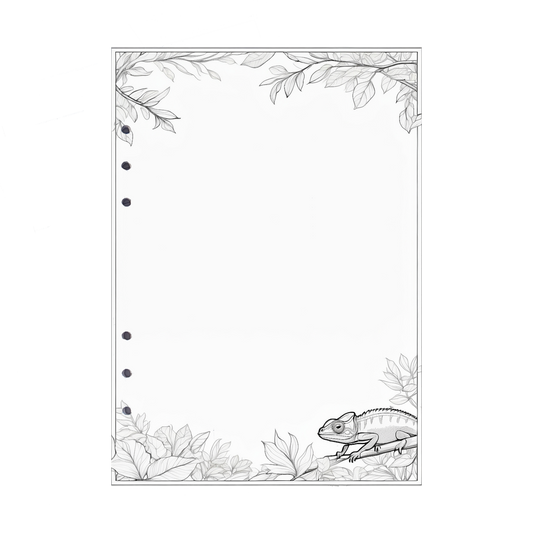 DIN A5 Ringbucheinlagen 6-fach Lochung mit Motiv | Bild Chamäleon 1