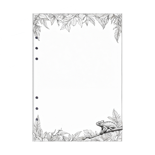 DIN A5 Ringbucheinlagen 6-fach Lochung mit Motiv | Bild Chamäleon 2