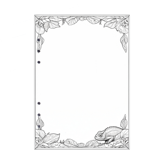 DIN A5 Ringbucheinlagen 6-fach Lochung mit Motiv | Bild Chamäleon 3