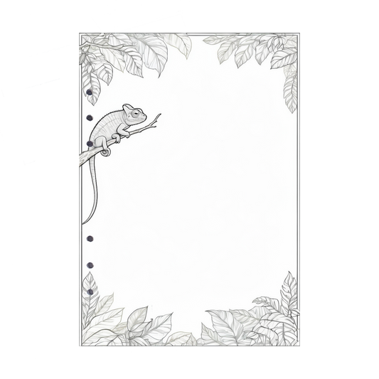 DIN A5 Ringbucheinlagen 6-fach Lochung mit Motiv | Bild Chamäleon 4