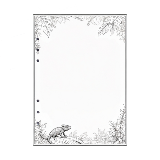 DIN A5 Ringbucheinlagen 6-fach Lochung mit Motiv | Bild Chamäleon 5