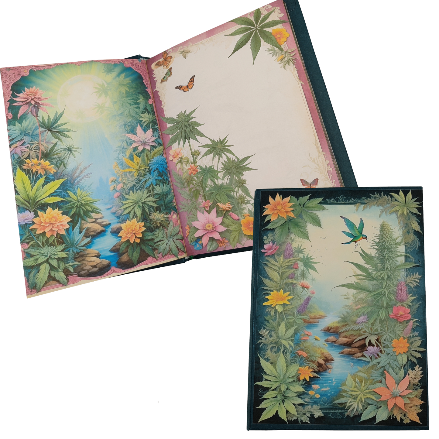 Illustriertes Notizbuch | Motiv Chilled Weed | DIN A5 Hardcover | 160 Seiten