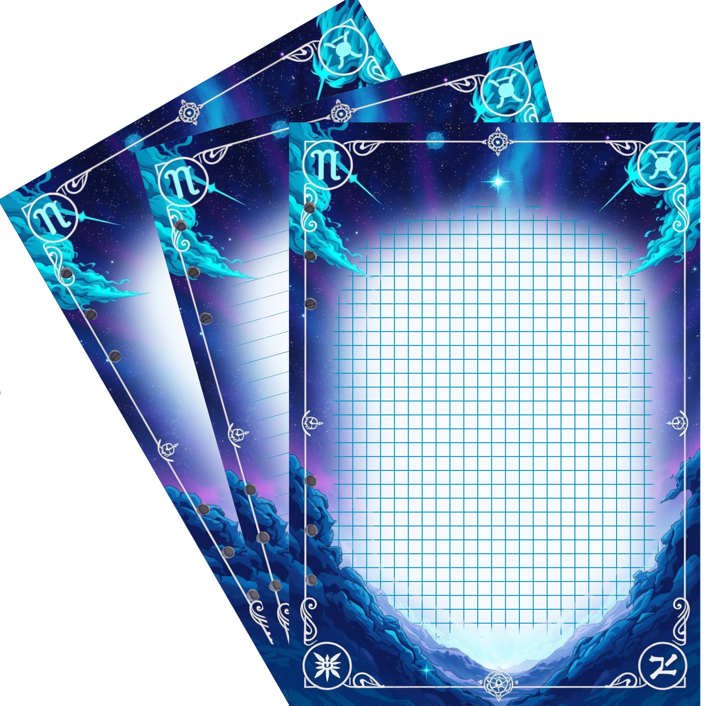 DIN A5 Ringbucheinlagen 6-fach Lochung mit Motiv | Bild Magic Cosmos 2