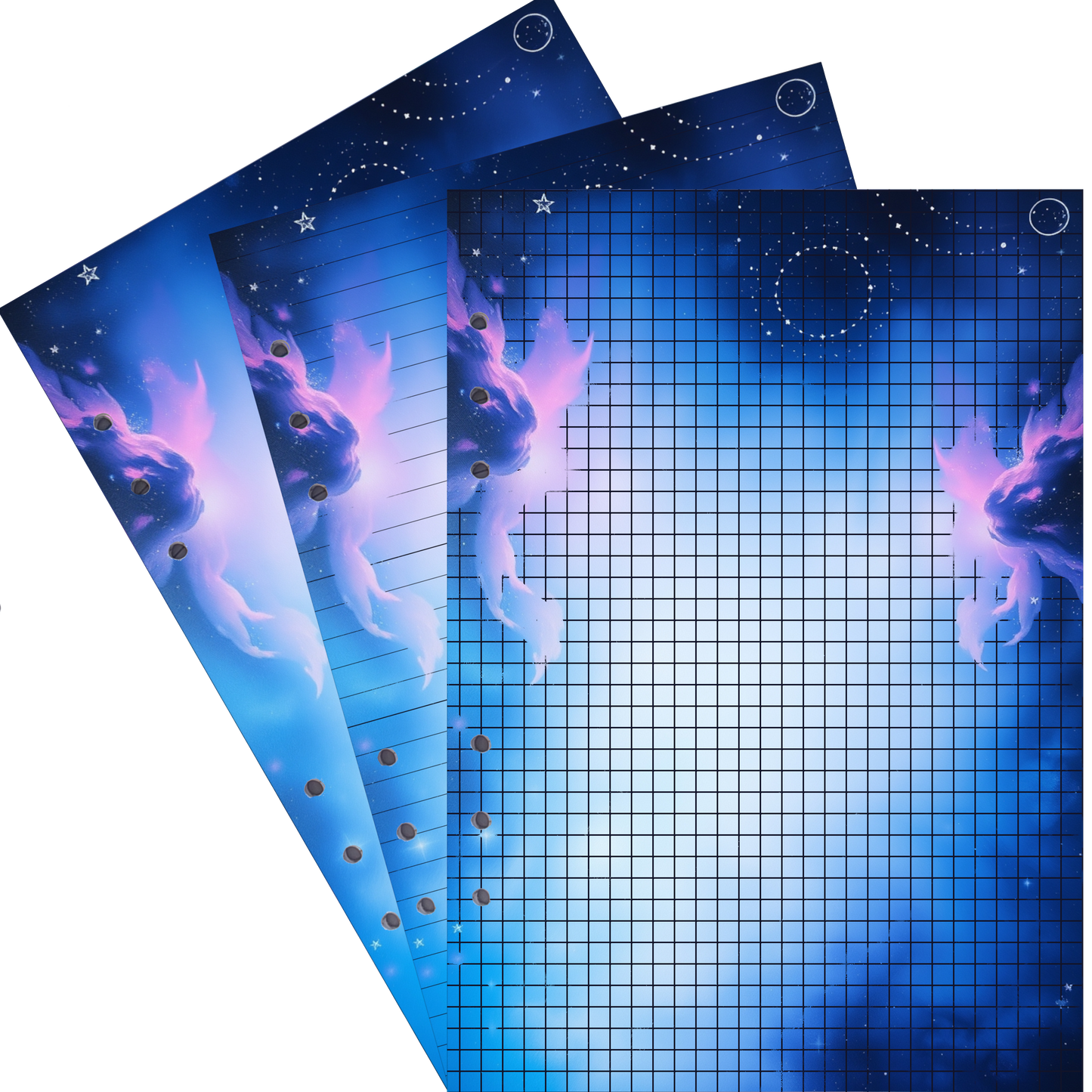 DIN A5 Ringbucheinlagen 6-fach Lochung mit Motiv | Bild Magic Cosmos 27