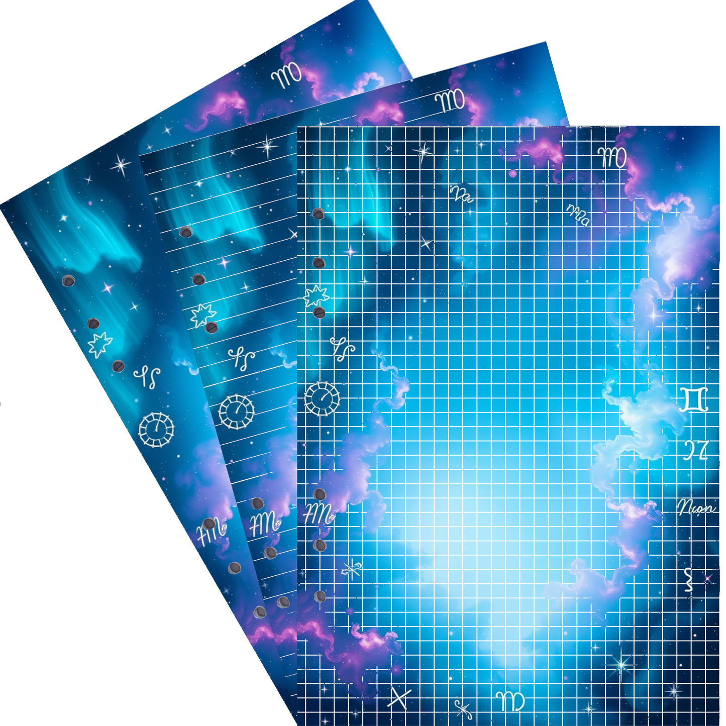 DIN A5 Ringbucheinlagen 6-fach Lochung mit Motiv | Bild Magic Cosmos 36