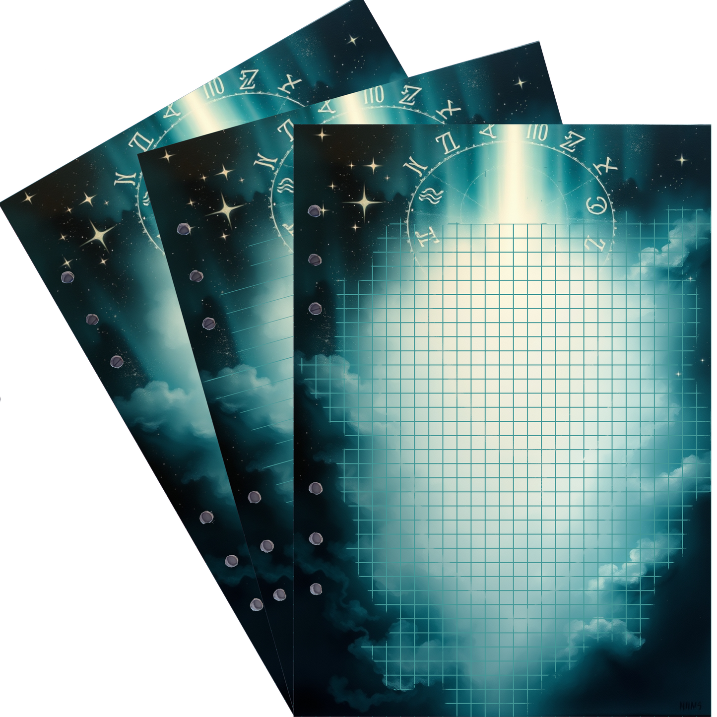 DIN A5 Ringbucheinlagen 6-fach Lochung mit Motiv | Bild Magic Cosmos 44