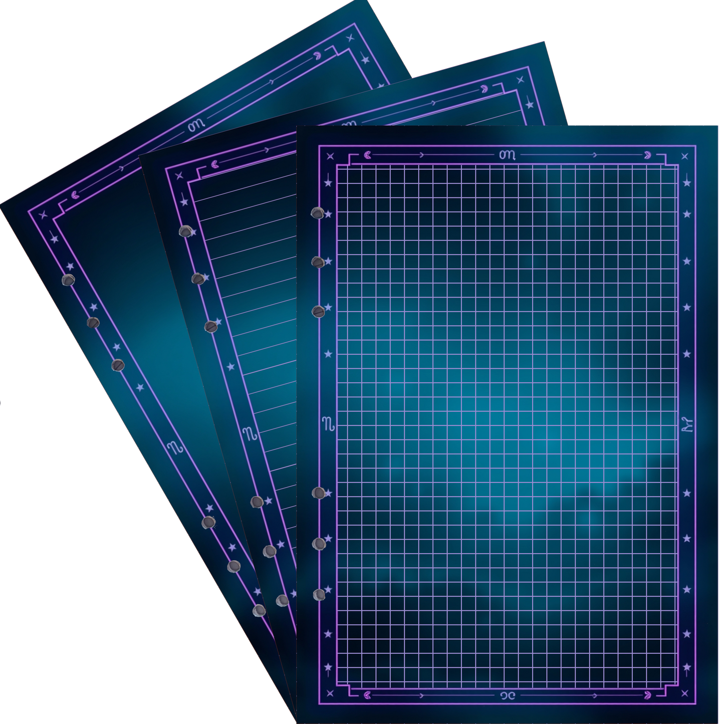 DIN A5 Ringbucheinlagen 6-fach Lochung mit Motiv | Bild Magic Cosmos 48