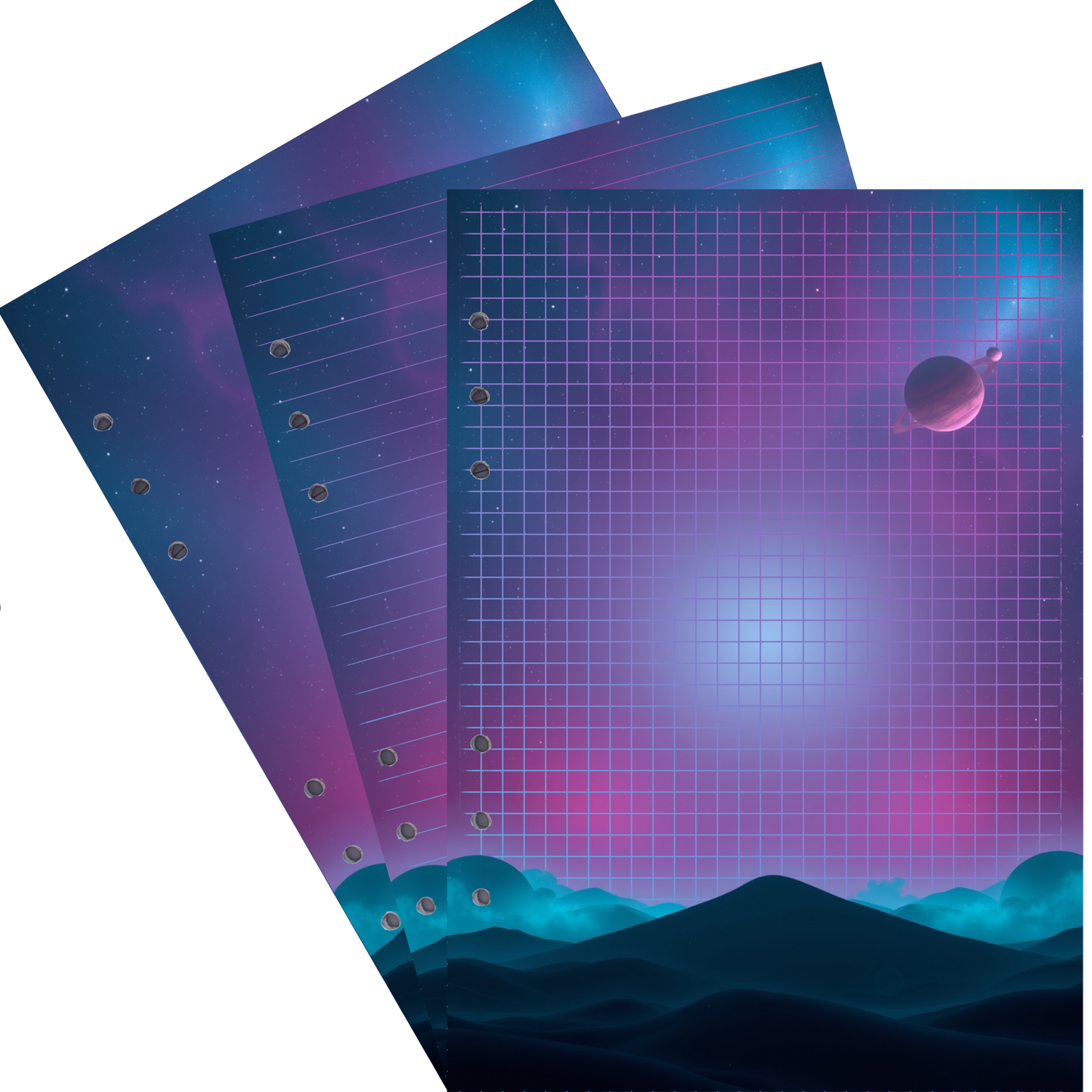 DIN A5 Ringbucheinlagen 6-fach Lochung mit Motiv | Bild Magic Cosmos 7