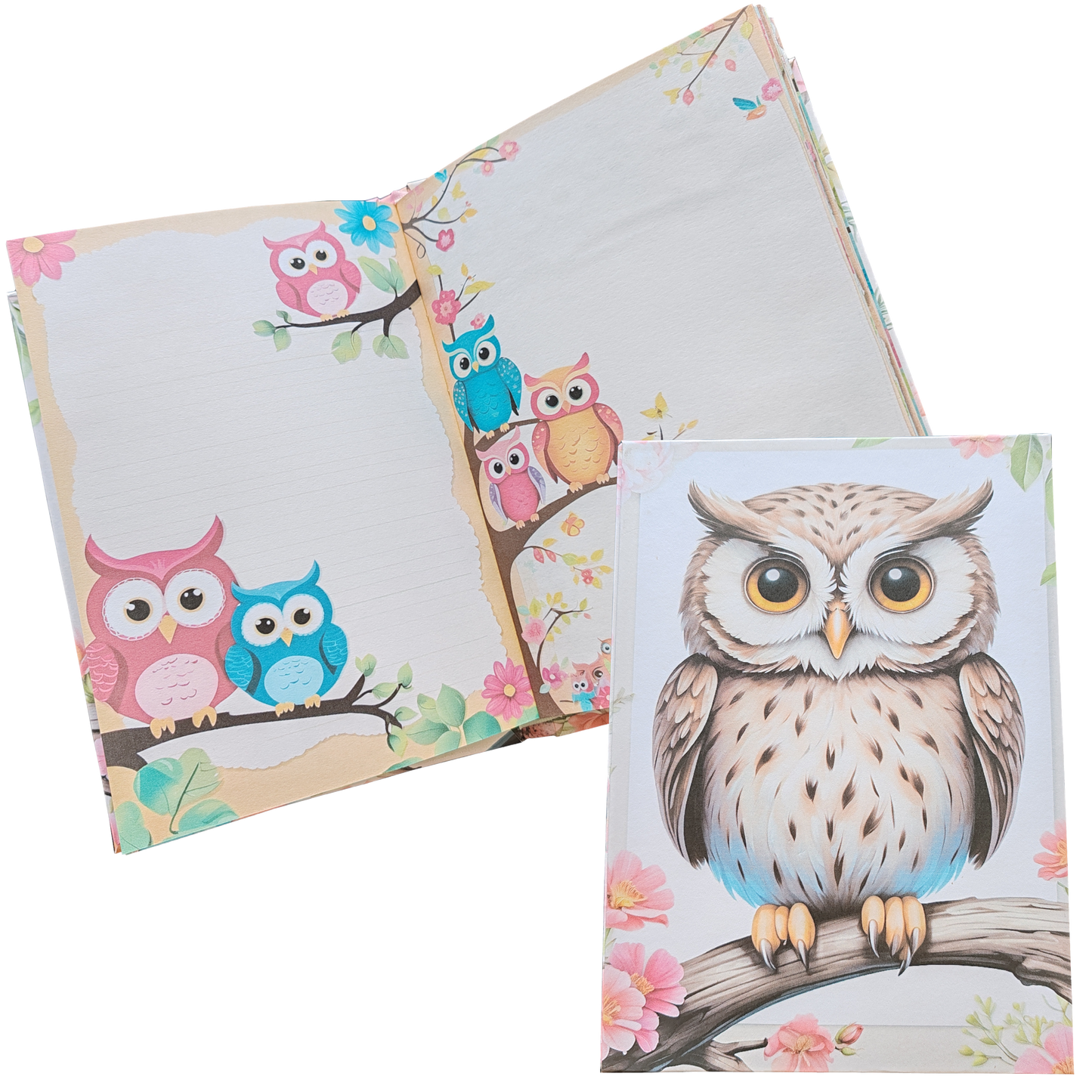 Illustriertes Notizbuch | Motiv Crazy Owls | DIN A5 Hardcover | 160 Seiten