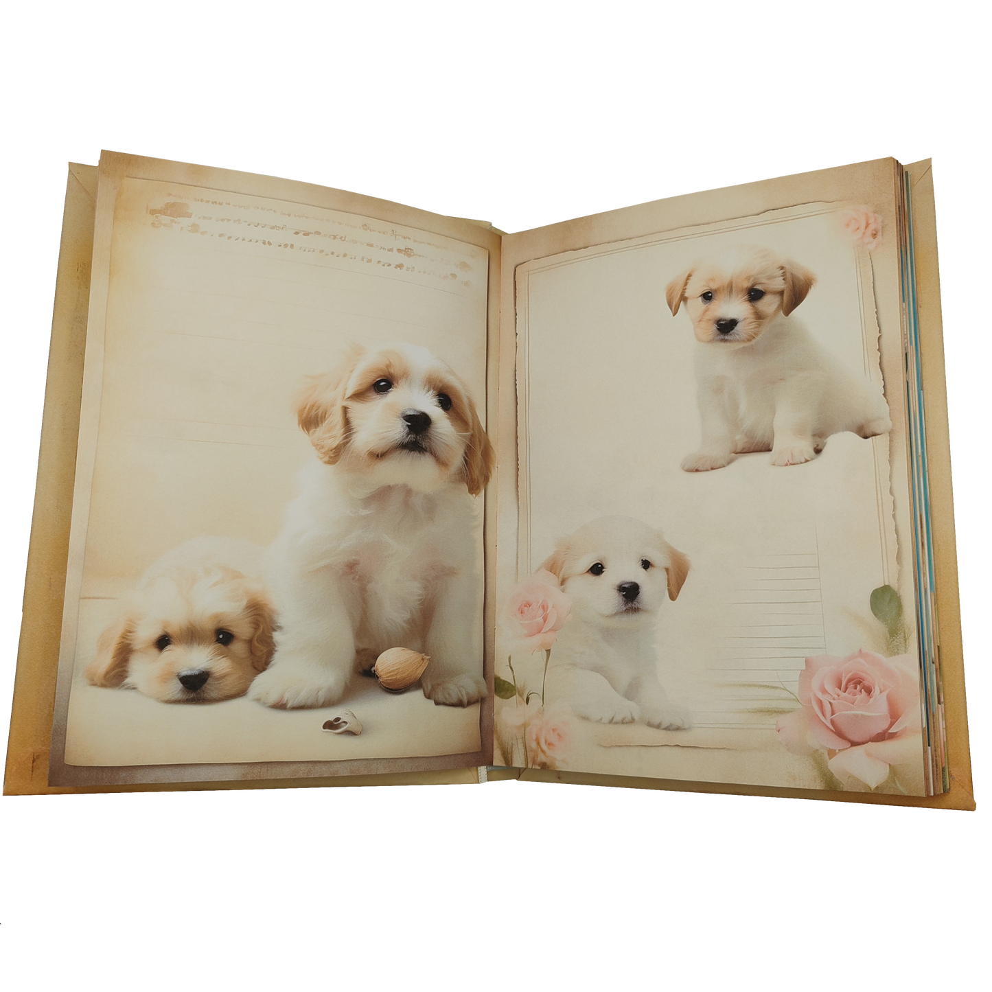 Illustriertes Notizbuch | Motiv Cute Puppies | DIN A5 Hardcover | 160 Seiten