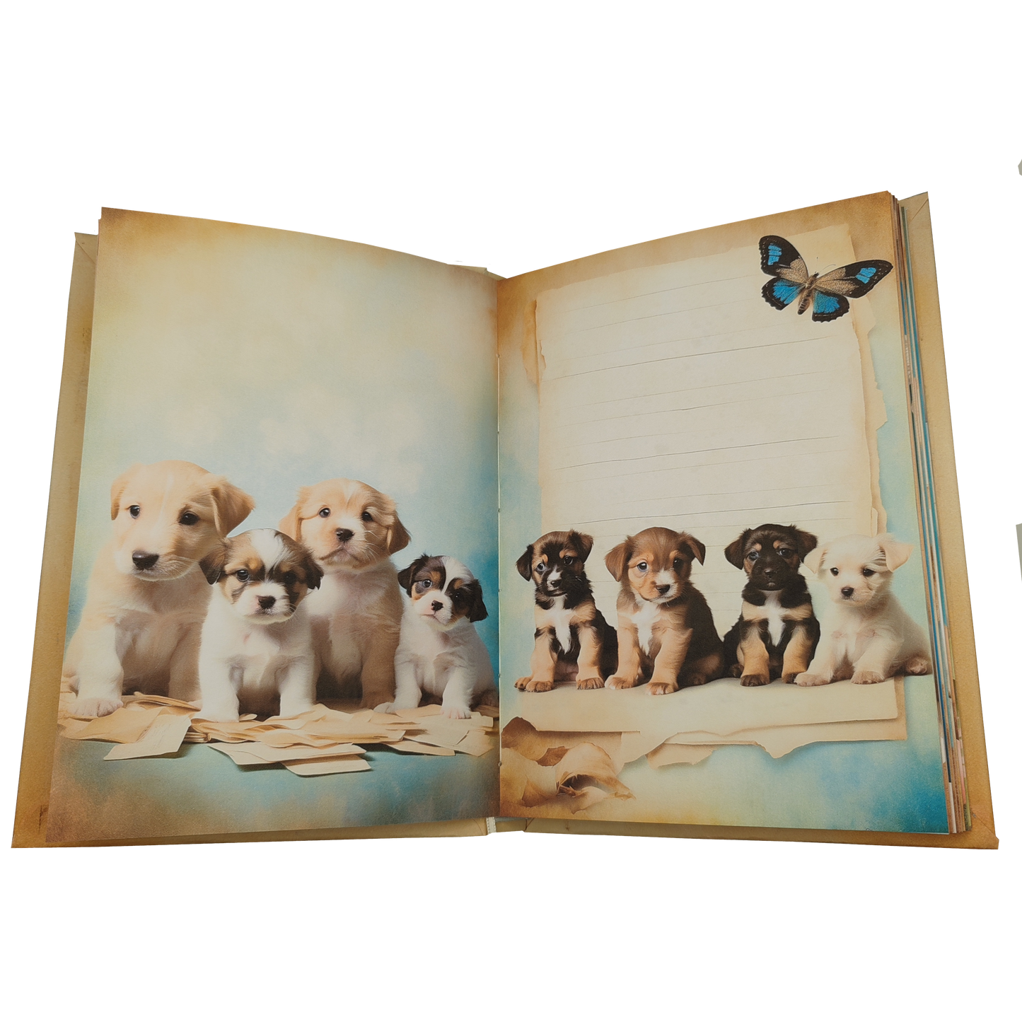 Illustriertes Notizbuch | Motiv Cute Puppies | DIN A5 Hardcover | 160 Seiten