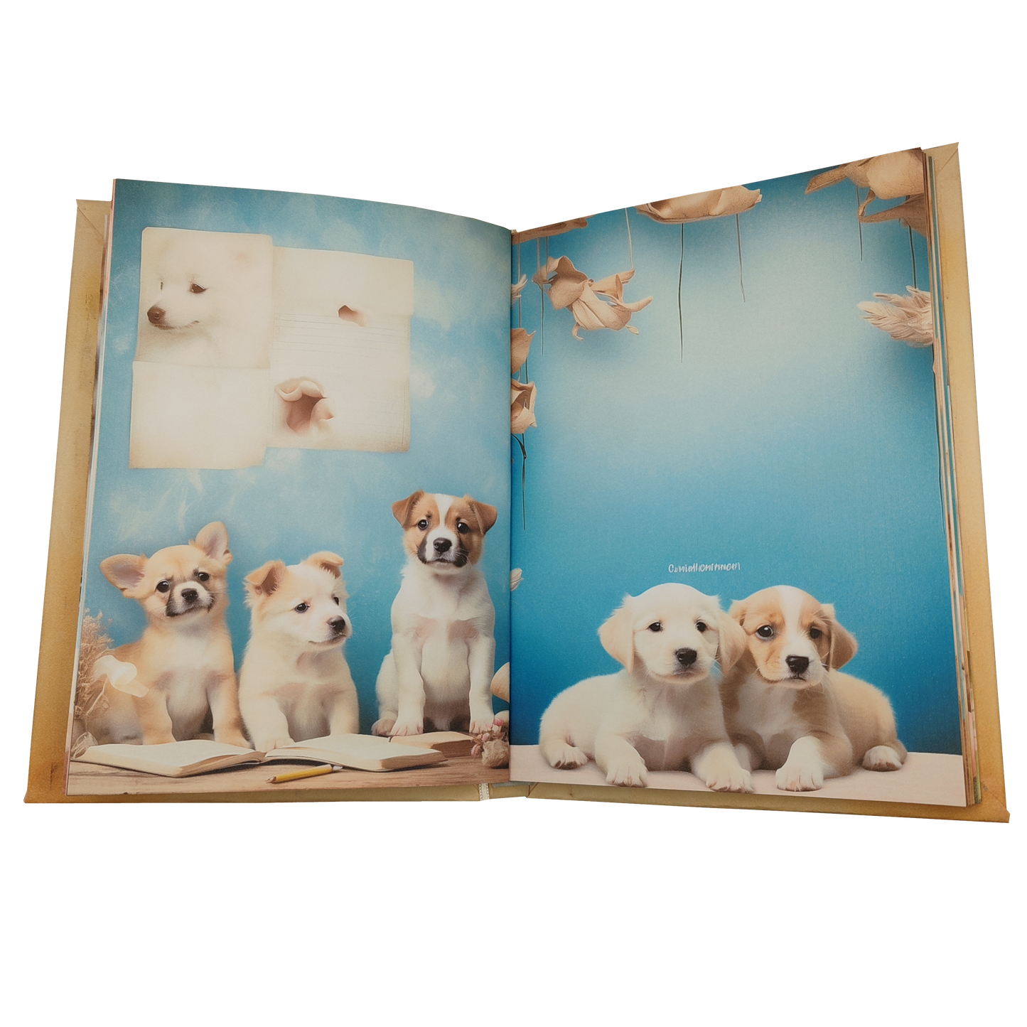 Illustriertes Notizbuch | Motiv Cute Puppies | DIN A5 Hardcover | 160 Seiten