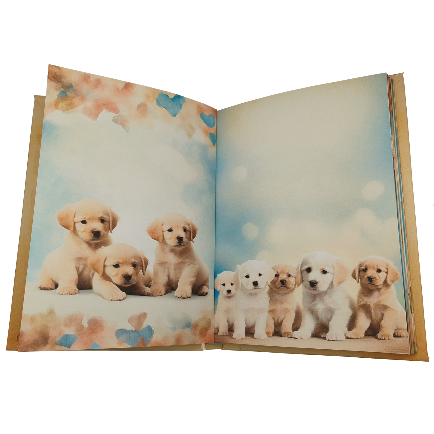 Illustriertes Notizbuch | Motiv Cute Puppies | DIN A5 Hardcover | 160 Seiten