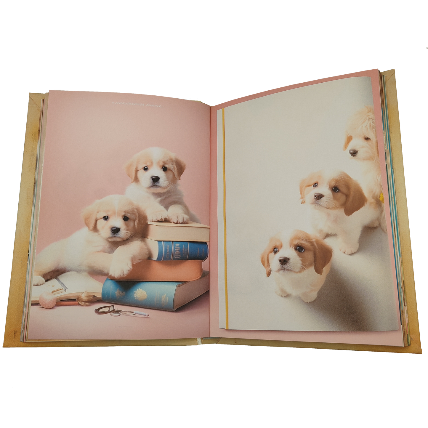 Illustriertes Notizbuch | Motiv Cute Puppies | DIN A5 Hardcover | 160 Seiten