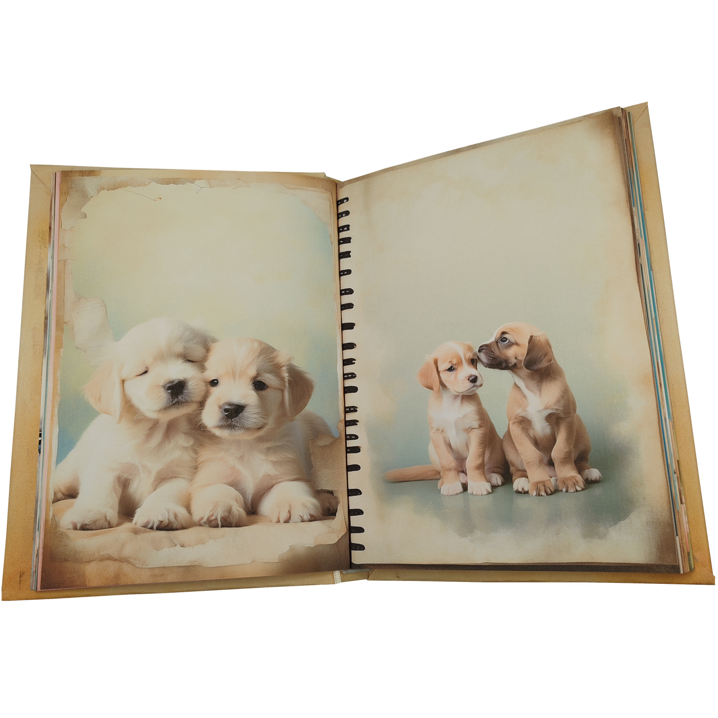 Illustriertes Notizbuch | Motiv Cute Puppies | DIN A5 Hardcover | 160 Seiten