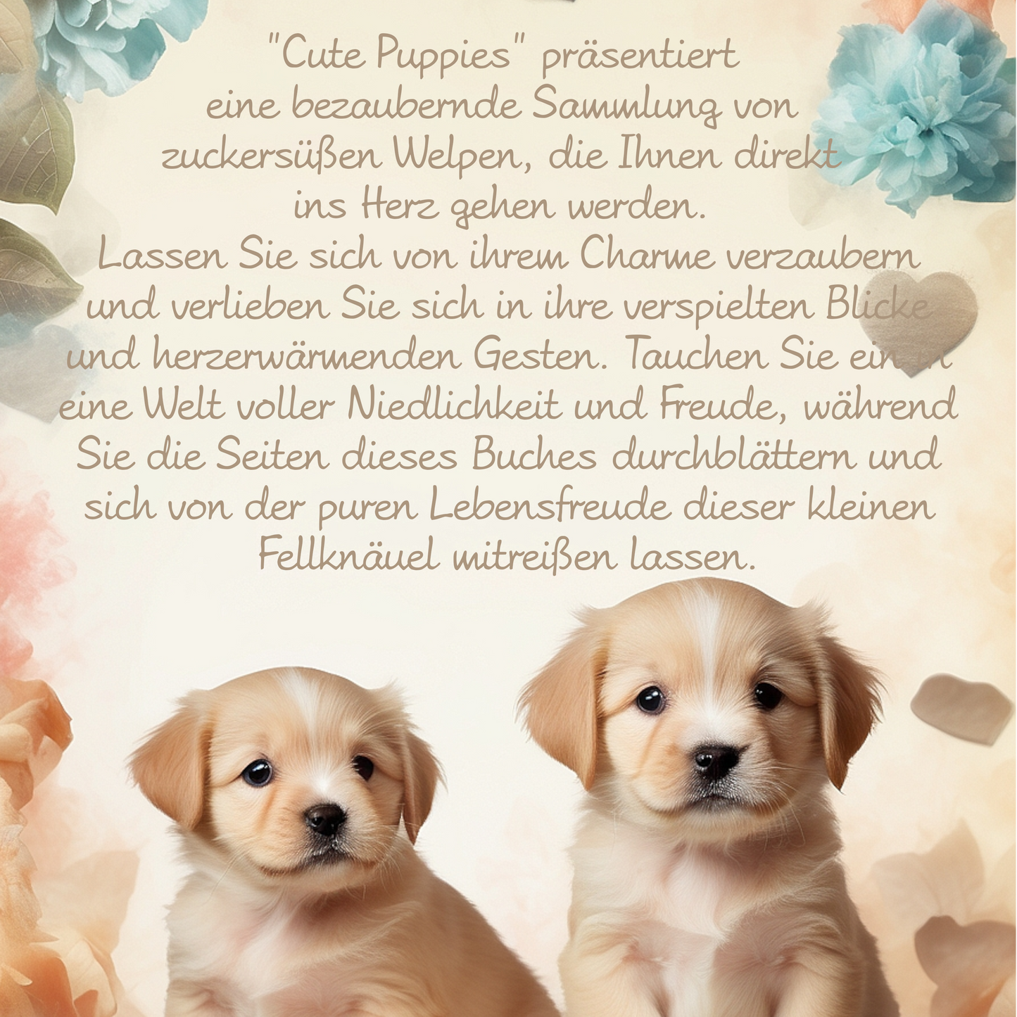 Illustriertes Notizbuch | Motiv Cute Puppies | DIN A5 Hardcover | 160 Seiten