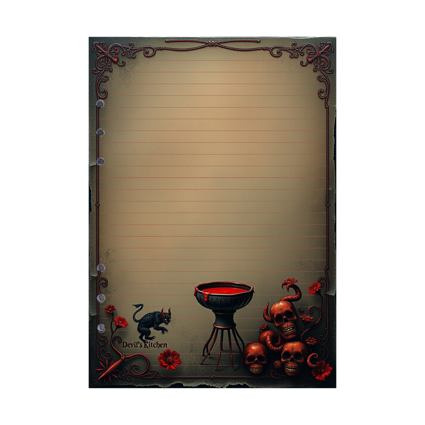 DIN A5 Ringbucheinlagen 6-fach Lochung mit Motiv | Bild Devil´s Kitchen 9