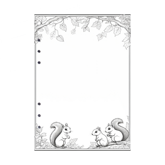 DIN A5 Ringbucheinlagen 6-fach Lochung mit Motiv | Bild Eichhörnchen 1