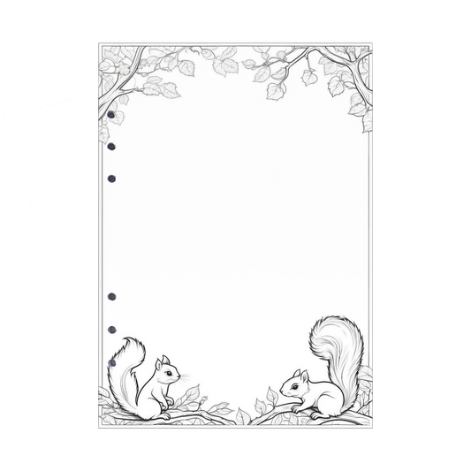 DIN A5 Ringbucheinlagen 6-fach Lochung mit Motiv | Bild Eichhörnchen 2