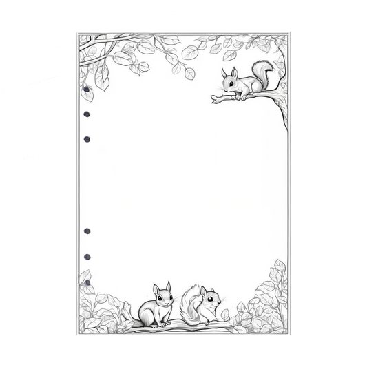 DIN A5 Ringbucheinlagen 6-fach Lochung mit Motiv | Bild Eichhörnchen 3