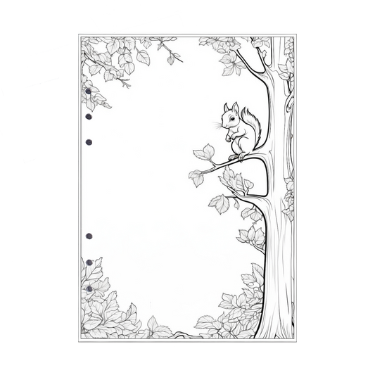 DIN A5 Ringbucheinlagen 6-fach Lochung mit Motiv | Bild Eichhörnchen 4