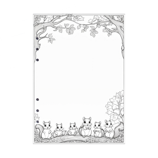 DIN A5 Ringbucheinlagen 6-fach Lochung mit Motiv | Bild Eichhörnchen 5