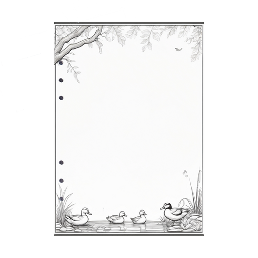 DIN A5 Ringbucheinlagen 6-fach Lochung mit Motiv | Bild Ente 1