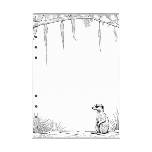 DIN A5 Ringbucheinlagen 6-fach Lochung mit Motiv | Bild Erdmännchen 2