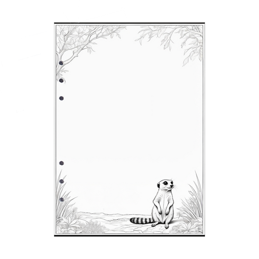 DIN A5 Ringbucheinlagen 6-fach Lochung mit Motiv | Bild Erdmännchen 3