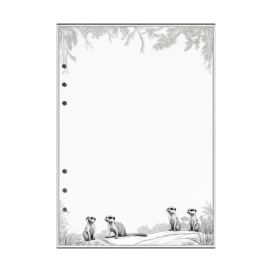 DIN A5 Ringbucheinlagen 6-fach Lochung mit Motiv | Bild Erdmännchen 4