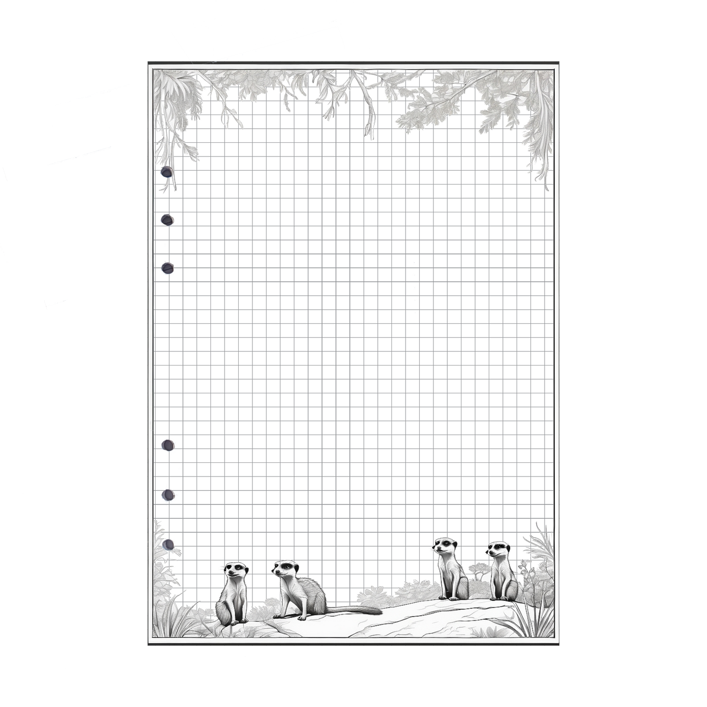 DIN A5 Ringbucheinlagen 6-fach Lochung mit Motiv | Bild Erdmännchen 4