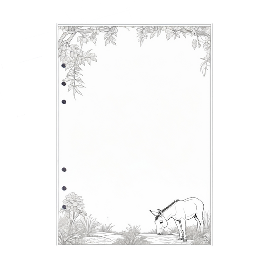 DIN A5 Ringbucheinlagen 6-fach Lochung mit Motiv | Bild Esel 1