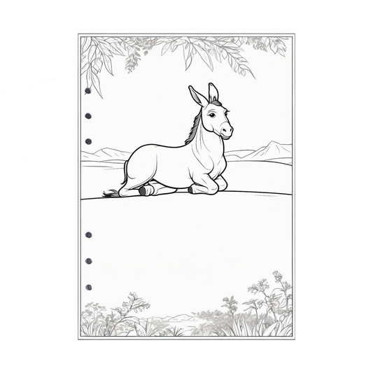 DIN A5 Ringbucheinlagen 6-fach Lochung mit Motiv | Bild Esel 2