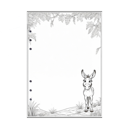 DIN A5 Ringbucheinlagen 6-fach Lochung mit Motiv | Bild Esel 3
